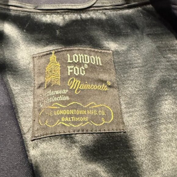 London Fog Navy Trench Coat Red Snow Cloth Wool Liner Vintage 42 Short - Picture 3 of 12